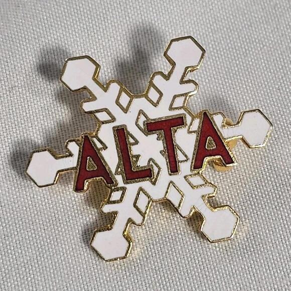 Alta Snowflake Utah Ski Resort Enamel Collectors Pin- Ourdoors Snowbkarding - Picture 1 of 3